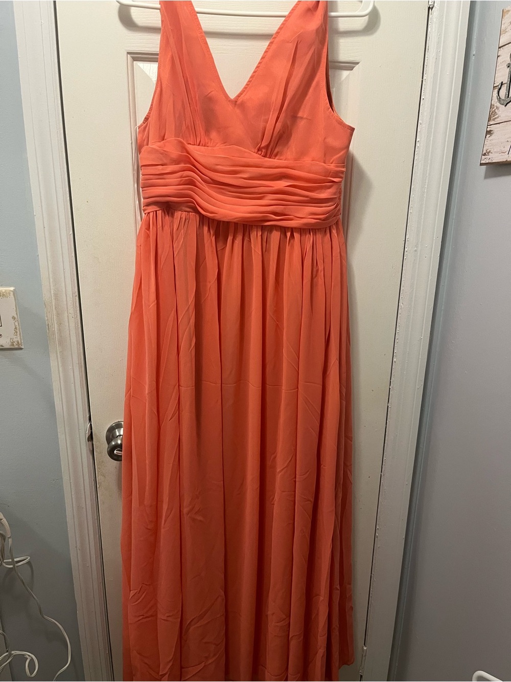 EFIEL Orange Satin Dress with Tag - Vivid Orange Finish